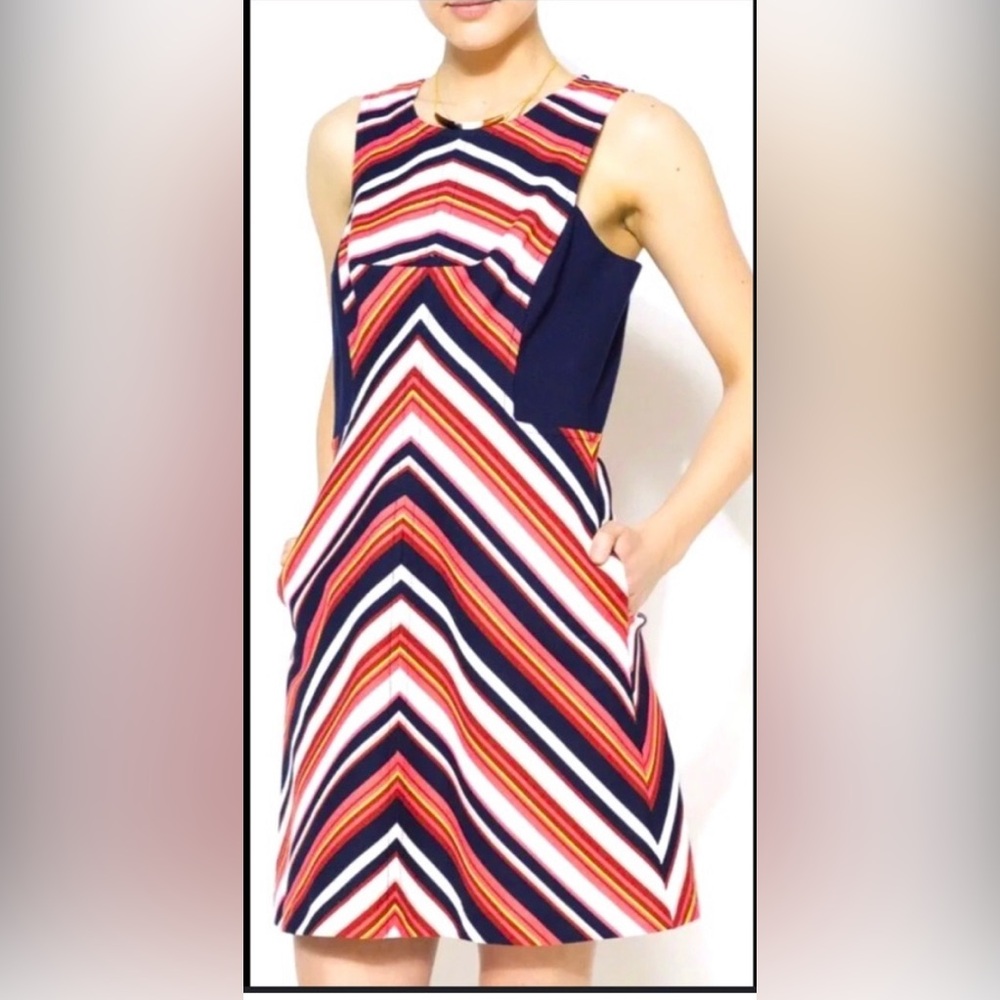 Trina Turk Multi color striped dress with pockets